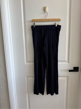 Splendid Navy Ribbed Wide-Leg Lounge Pants